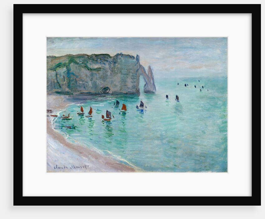 Étretat, La Porte dAval, Fishing Boats Leaving the Harbour, ca 1885 by Anonymous