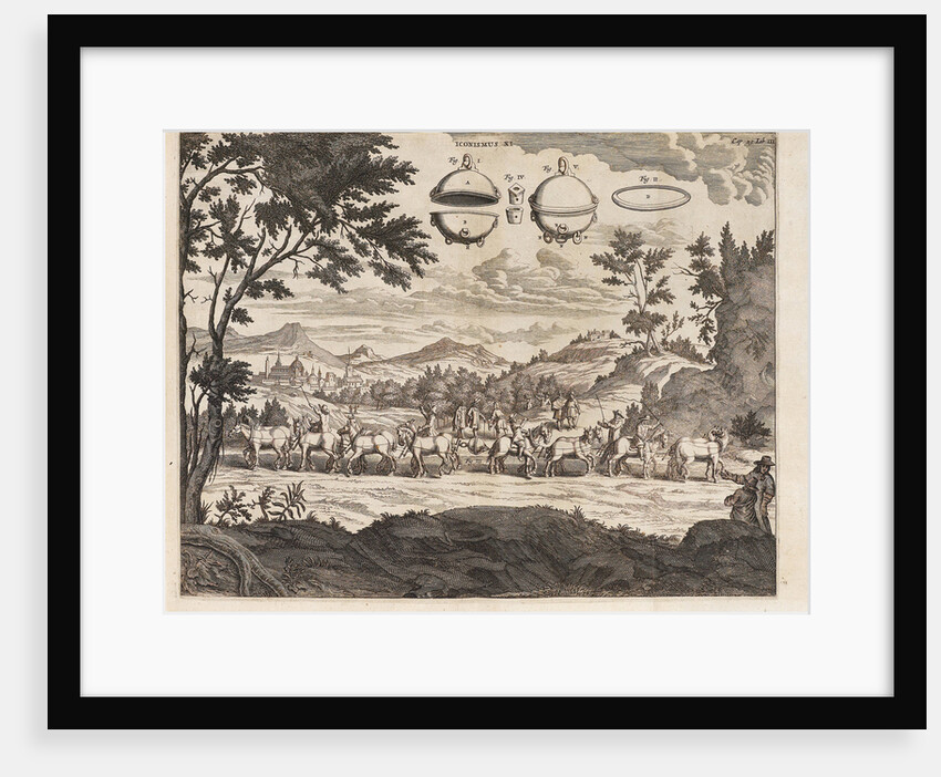 Illustration to the first edition of Experimenta Nova von Otto von Guericke, 1672 by Anonymous
