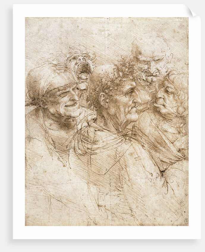 A group of five grotesque heads, ca 1493 by Anonymous