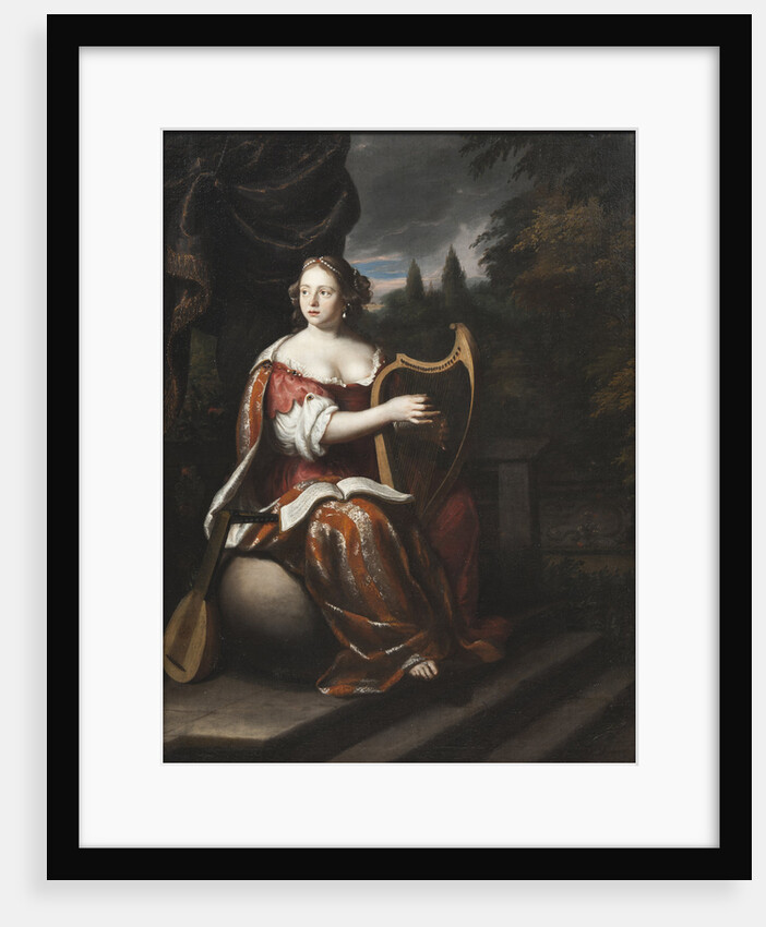 Lady Playing the Harp by Anonymous