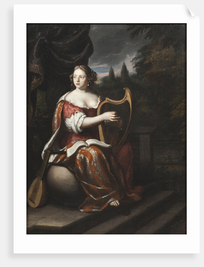 Lady Playing the Harp by Anonymous