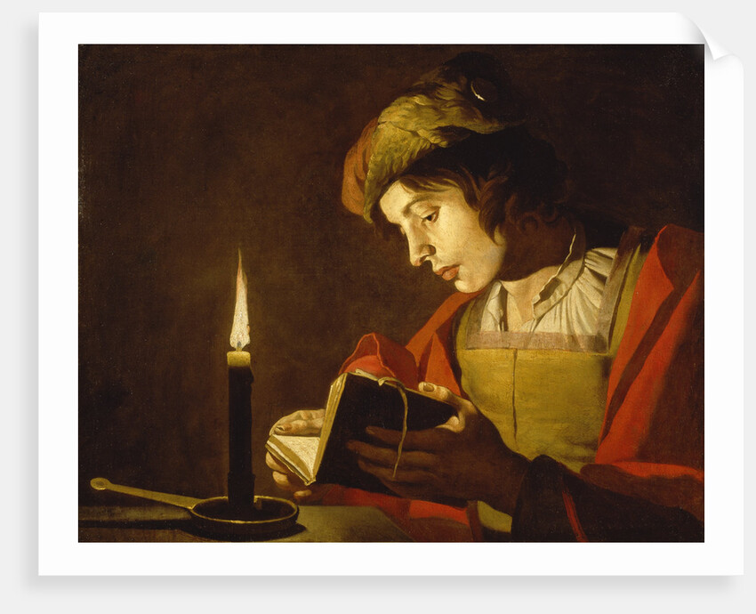 A Young Man Reading by Candlelight, c.1630 by Anonymous