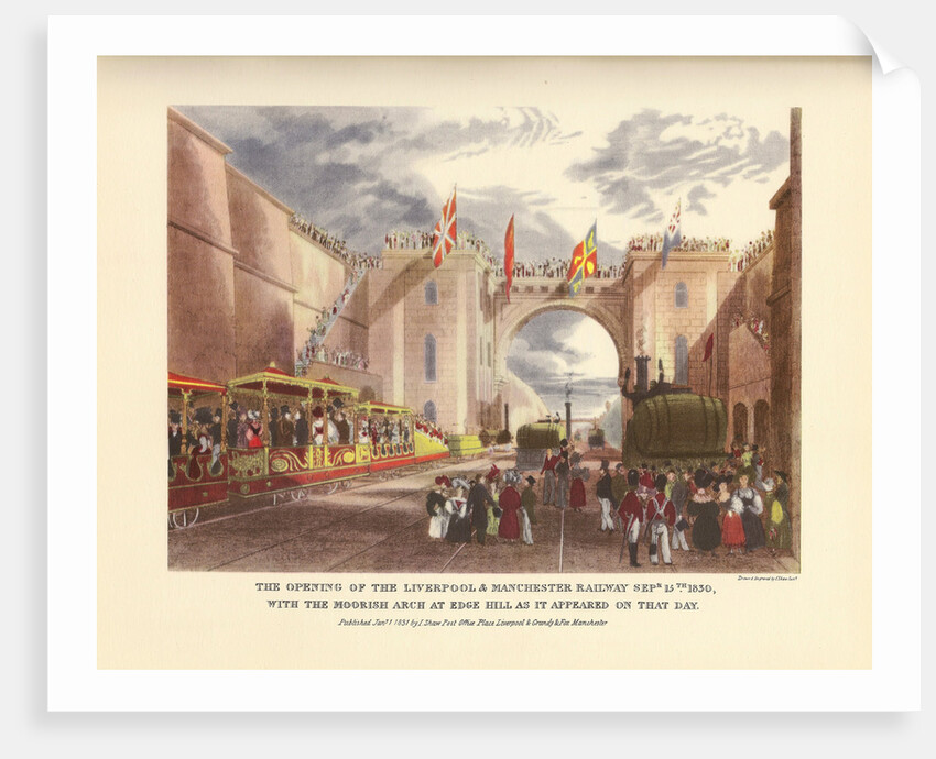The Opening of the Liverpool and Manchester Railway, September 15, 1830. The Moorish Arch at Edge Hi by Anonymous
