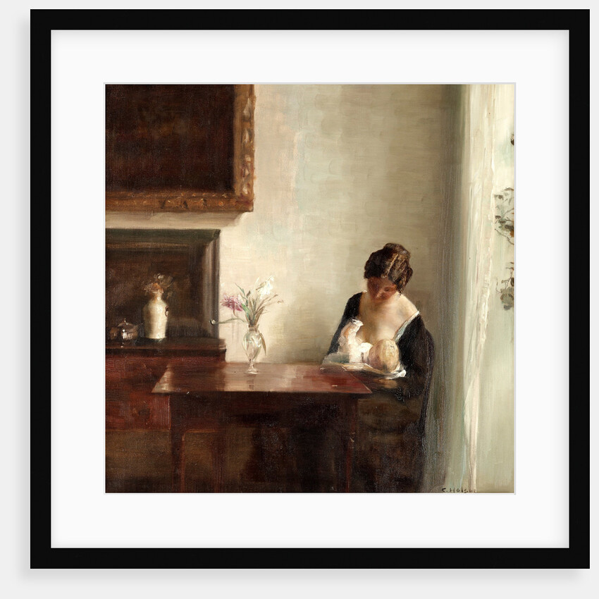Interior with Mother and Child by Anonymous