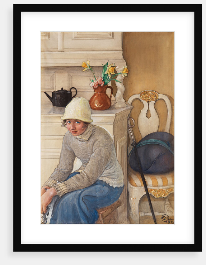Girl with ice skates, 1917 by Anonymous