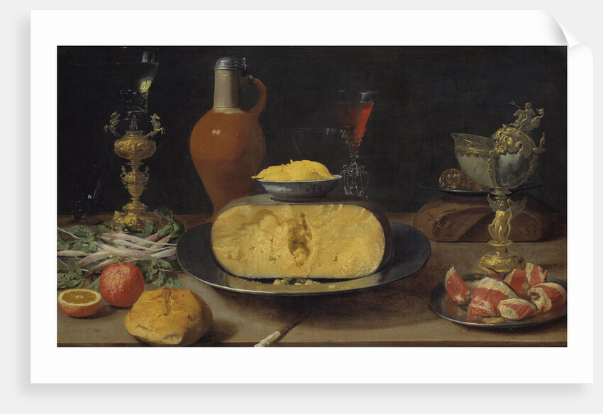 Breakfast Still Life with Cheese and Goblet by Anonymous