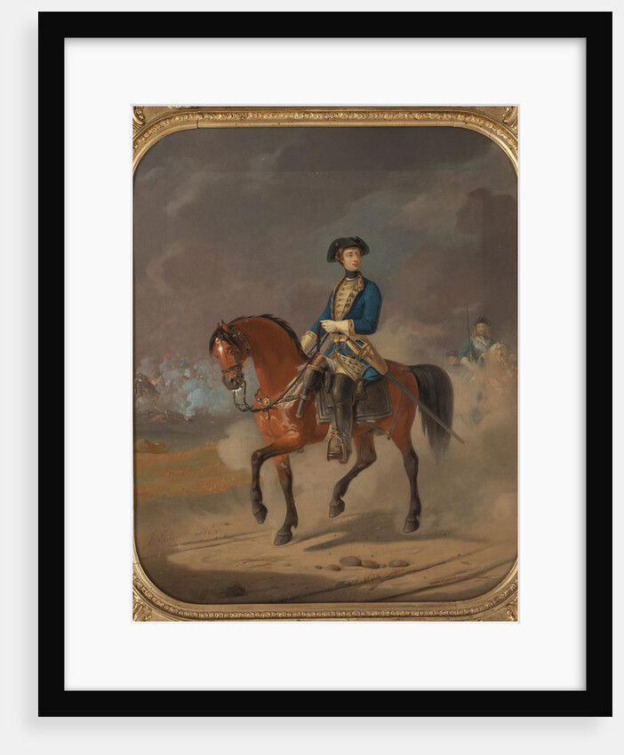 Portrait of the King Charles XII of Sweden on horseback, 1863 by Anonymous