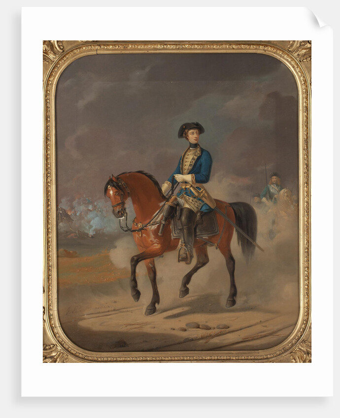 Portrait of the King Charles XII of Sweden on horseback, 1863 by Anonymous