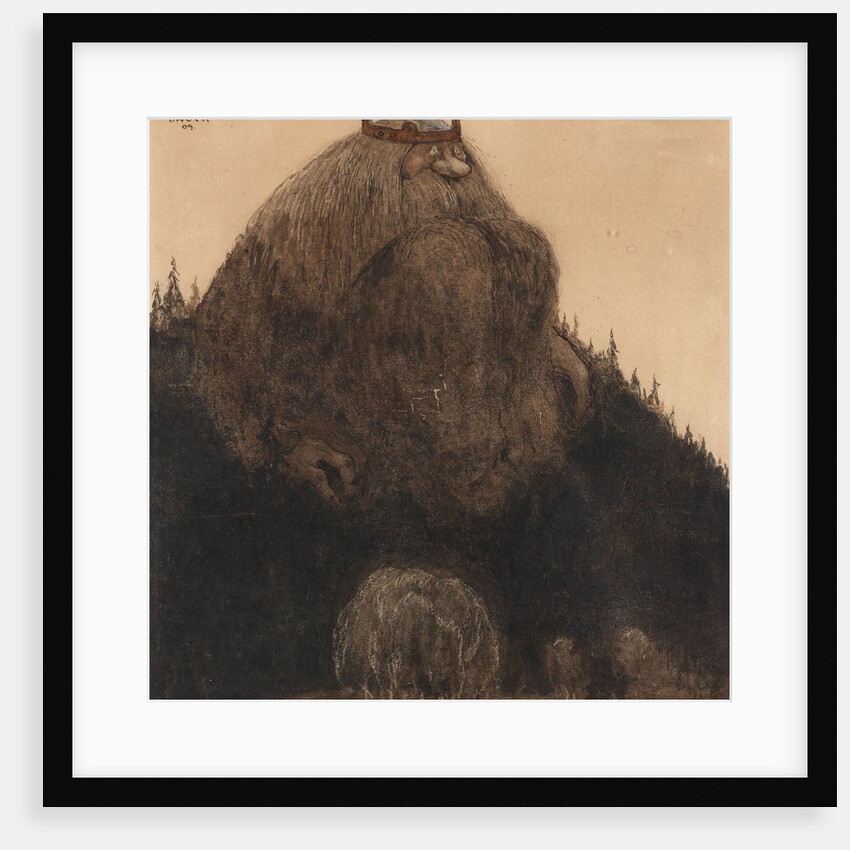 Herr Birre och trollen. Illustration for Bland tomtar och troll (Among Gnomes and Trolls) by Alfre by Anonymous