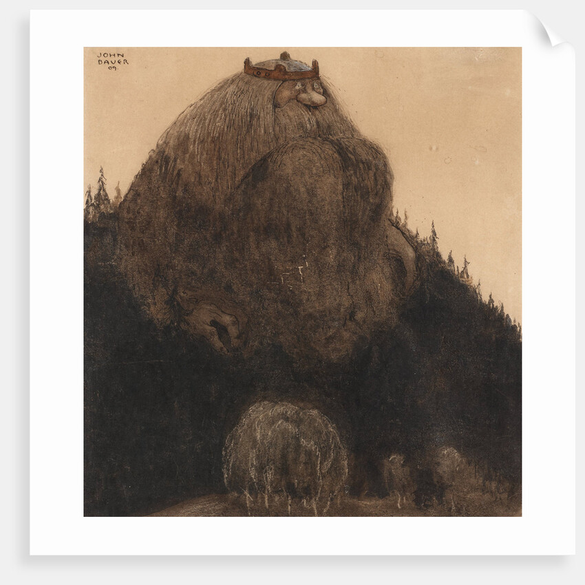 Herr Birre och trollen. Illustration for Bland tomtar och troll (Among Gnomes and Trolls) by Alfre by Anonymous
