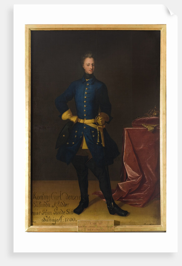 Portrait of the King Charles XII of Sweden by Anonymous
