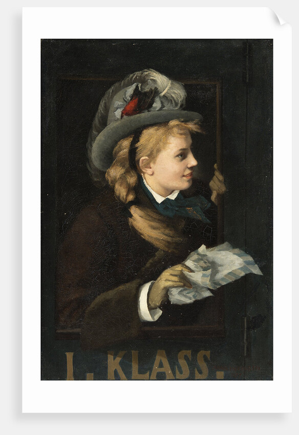 Lady in a Train Window, 1877 by Anonymous