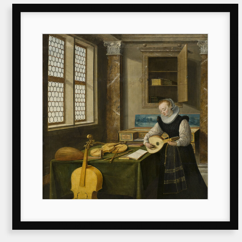 Lady Playing the Lute by Anonymous