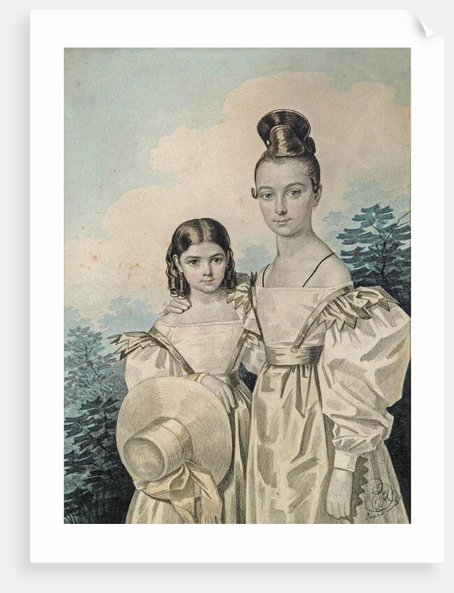 Portrait of Sisters Sofia Petrovna and Alexandra Petrovna Ushakov, 1830s by Anonymous
