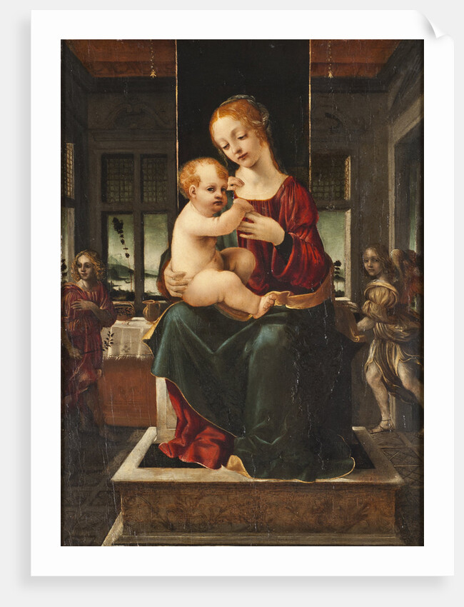 The Virgin and Child with Two Angels, Late 15th cen by Anonymous