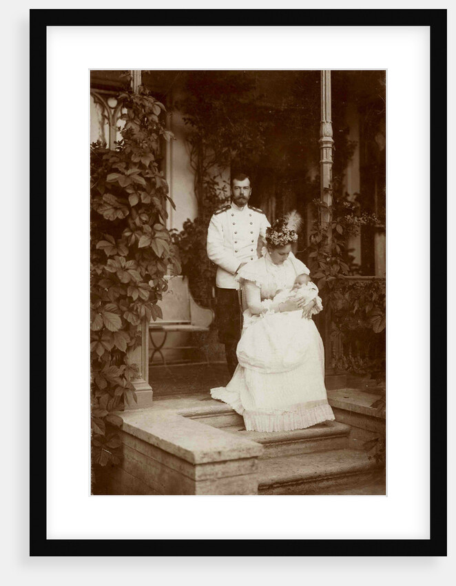 Tsar Nicholas II and Empress Alexandra Fyodorovna with their second daughter, Grand Duchess Tatyana, by Anonymous