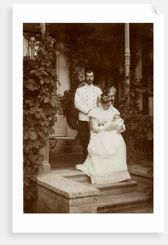 Tsar Nicholas II and Empress Alexandra Fyodorovna with their second daughter, Grand Duchess Tatyana, by Anonymous