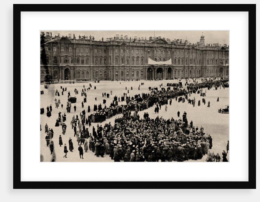 Demonstrators gather in front of the Winter Palace in Petrograd, 1917 by Anonymous