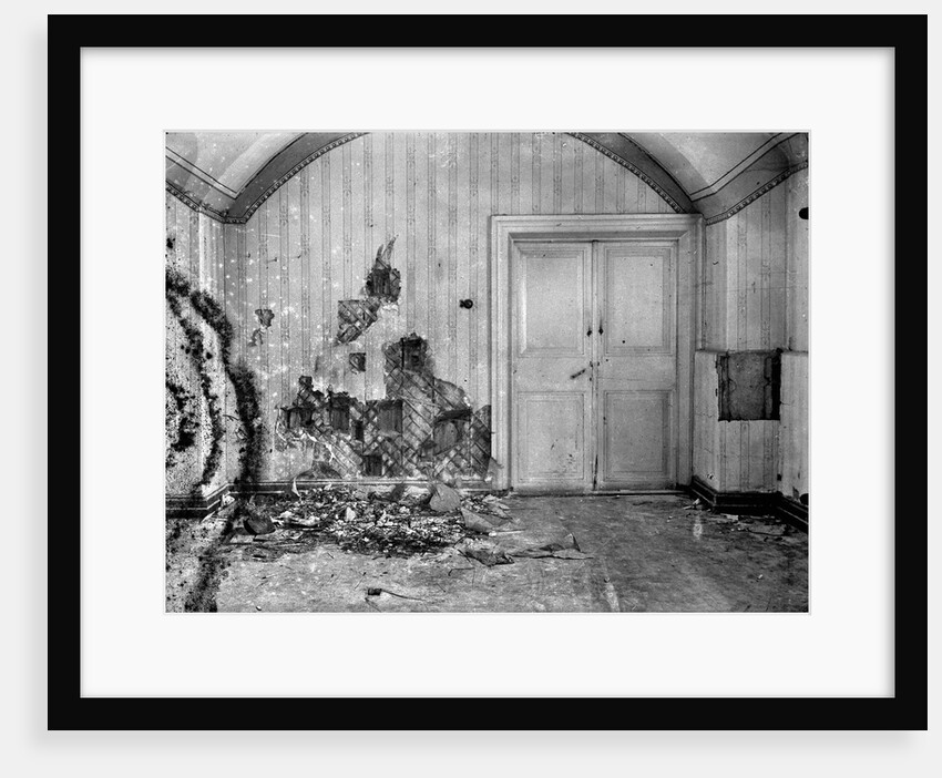 Cellar of Ipatiev house in Yekaterinburg, after the Execution of the Imperial Family in the night on by Anonymous