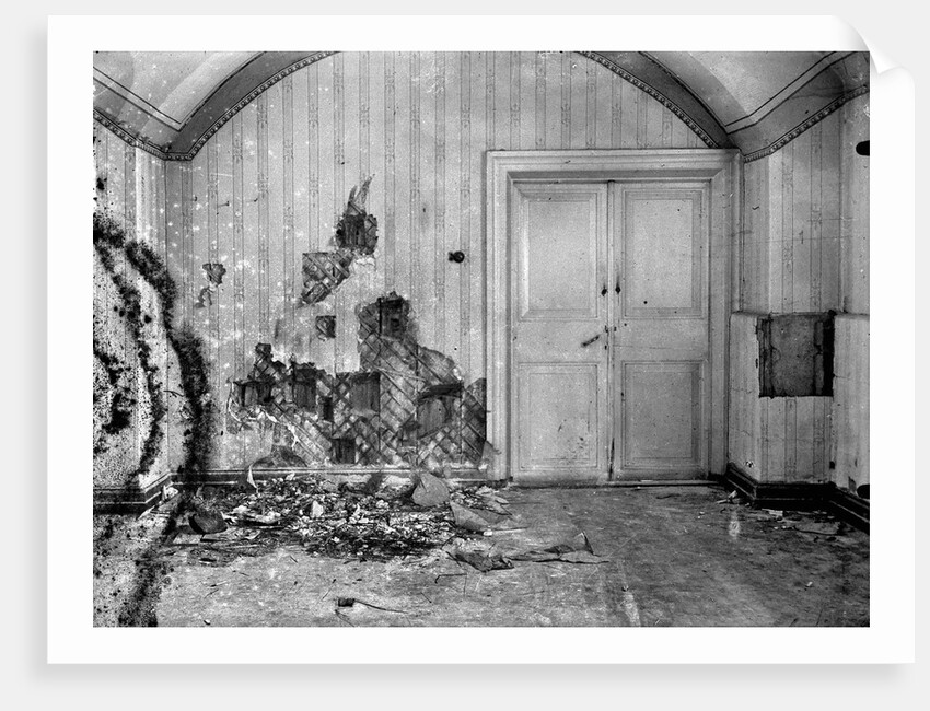 Cellar of Ipatiev house in Yekaterinburg, after the Execution of the Imperial Family in the night on by Anonymous