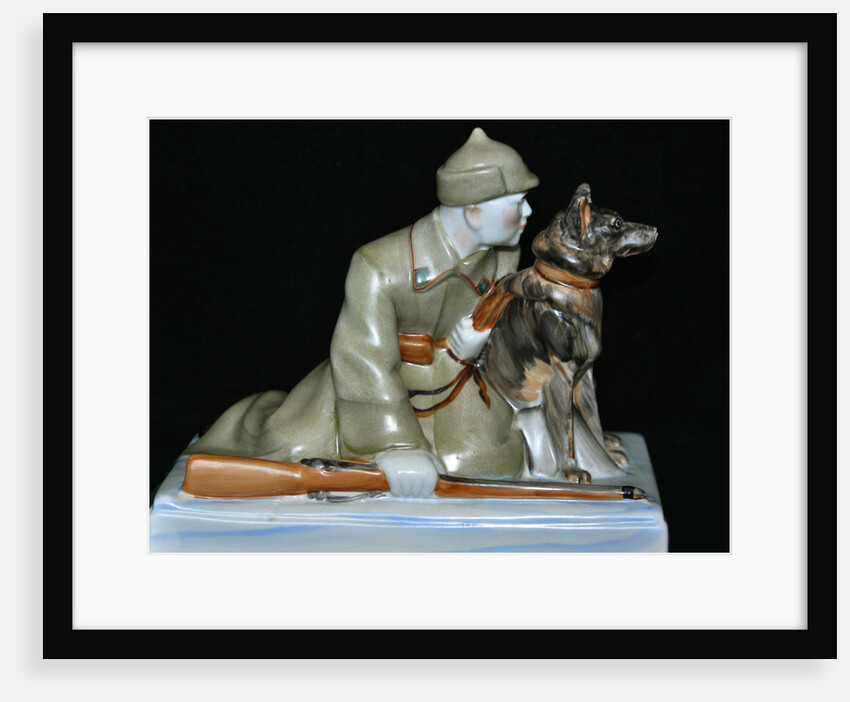 Soviet border guard with his dog, End 1930s by Anonymous