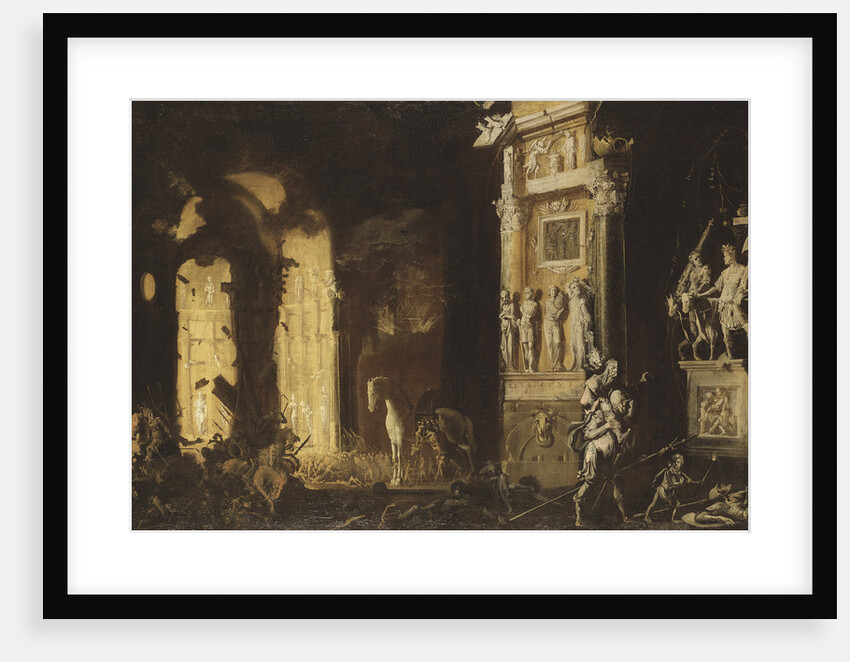The Fire of Troy with Aeneas Carrying Anchises by Anonymous