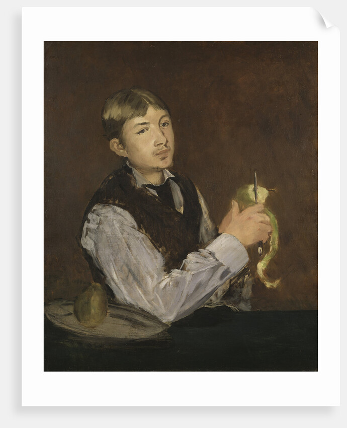 Young Boy Peeling a Pear by Anonymous