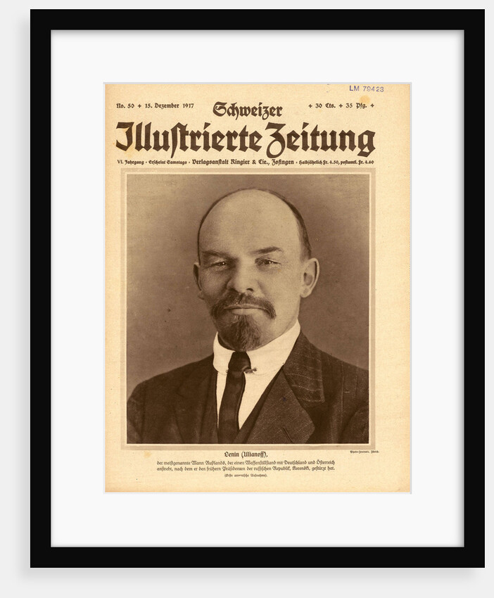 The Schweizer Illustrierte Zeitung with Lenin on the title page of 15 December 1917, 1917 by Anonymous
