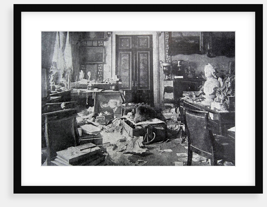 The demolished study of Tsar Nicholas II at the Winter Palace, 1917 by Anonymous