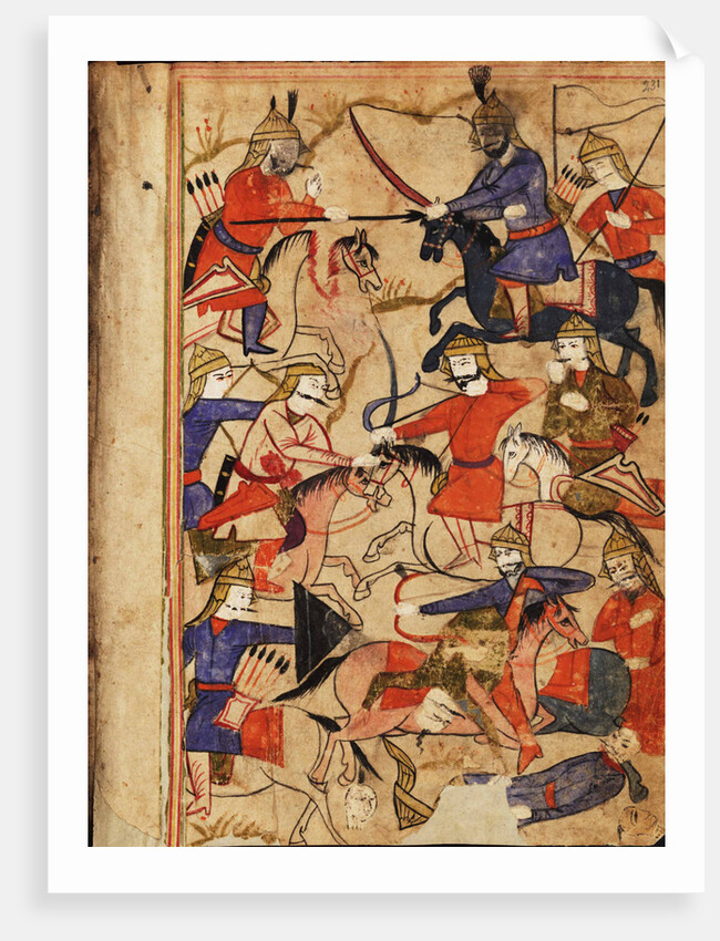 Illustration to the epic poem The Knight in the Panthers Skin by Shota Rustaveli, 17th century by Anonymous