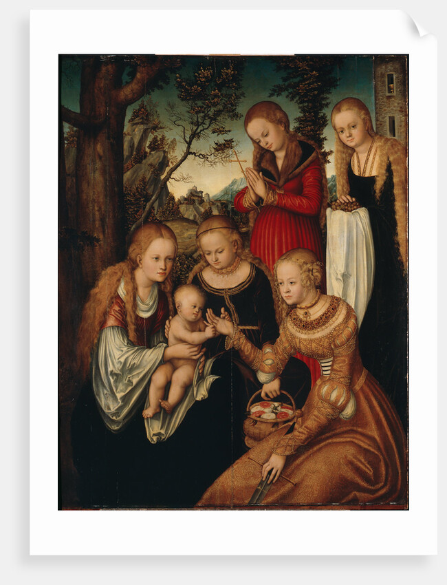 The Virgin and Child with Saints Catherine, Dorothy, Margaret and Barbara (so-called Marriage of St by Anonymous