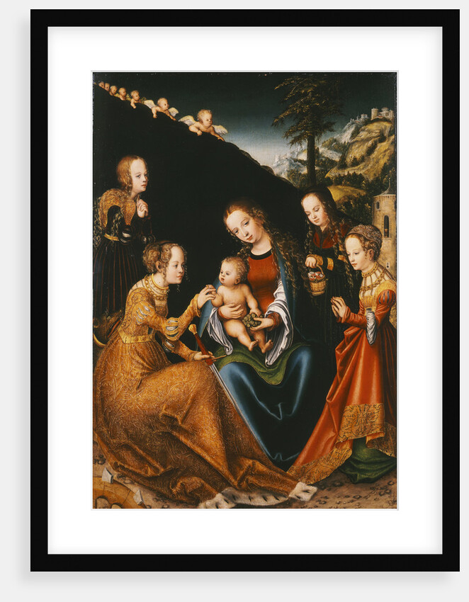 The Mystic Marriage of Saint Catherine of Alexandria with Saints Dorothy, Margaret and Barbara, ca 1 by Anonymous