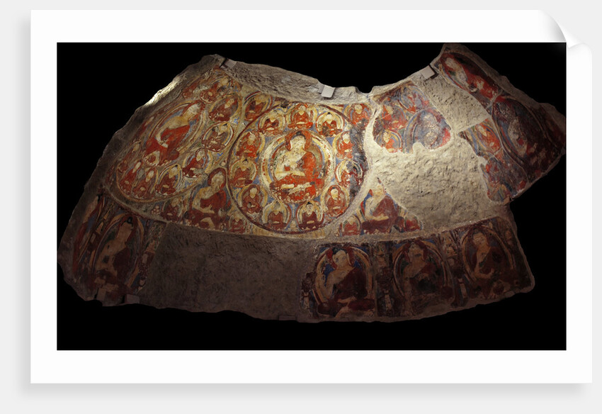Fragment of the Fresco with Buddhas in the cupola of a grotto by Anonymous