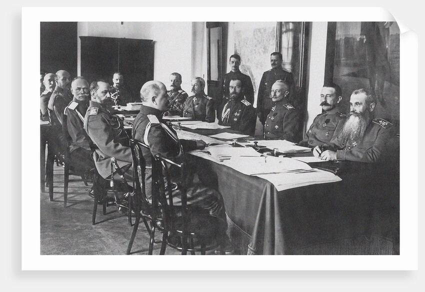 Meeting at the Headquarters (Stavka) of the Commander-in-chief of the Russian Imperial Army in Mogil by Anonymous