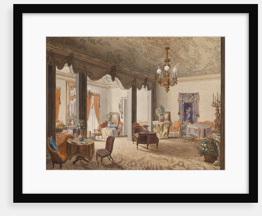 Drawing Room of Empress Alexandra Feodorovna at the Villa Butera near Palermo, 1846 by Anonymous