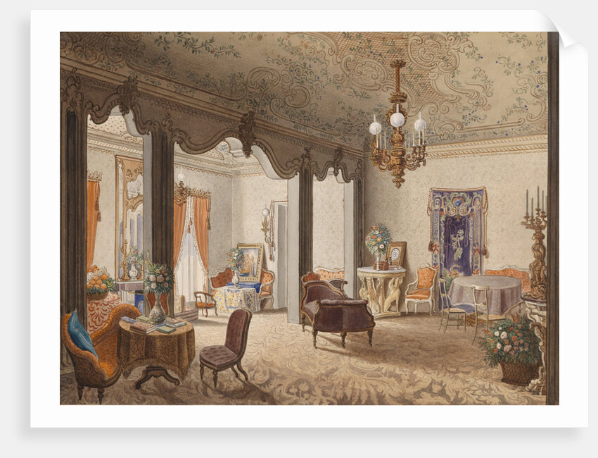Drawing Room of Empress Alexandra Feodorovna at the Villa Butera near Palermo, 1846 by Anonymous