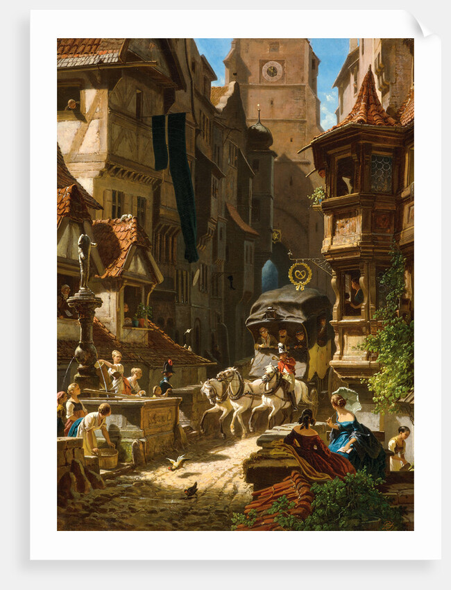 Arrival of the Stagecoach, ca 1859 by Anonymous