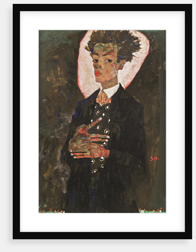 Self-Portrait with Peacock Vest Standing, 1911 by Anonymous