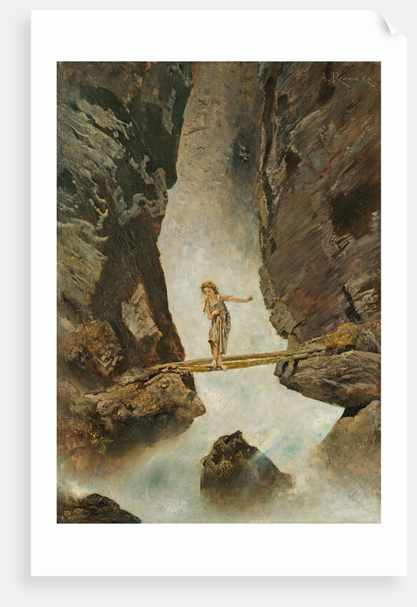 Girl Crossing a Mountain Torrent, 1880-1882 by Anonymous