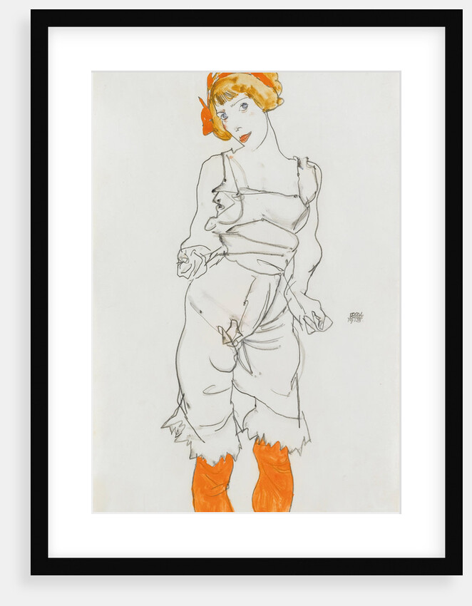 Woman in Underclothes and Stockings (Wally Neuzil), 1913 by Anonymous