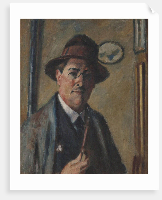 Self-Portrait with a pipe by Anonymous