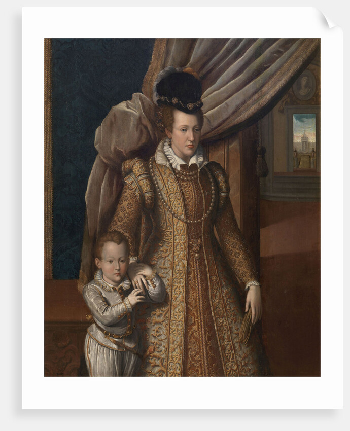 Portrait of Joanna of Austria, Grand Duchess of Tuscany, and her son Philip de Medici, by Anonymous