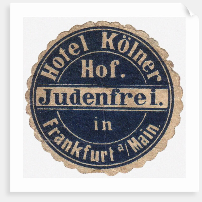 Mail sticker for the guests of the Hotel Kölner Hof in Frankfurt am Main, c. 1900 by Anonymous
