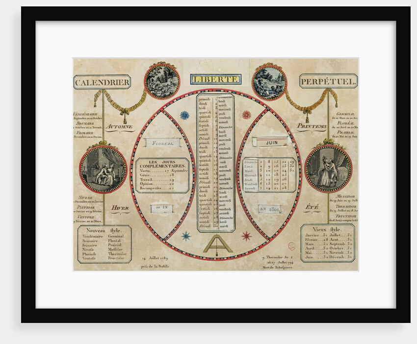French Revolutionary Calendar, 1801 by Anonymous