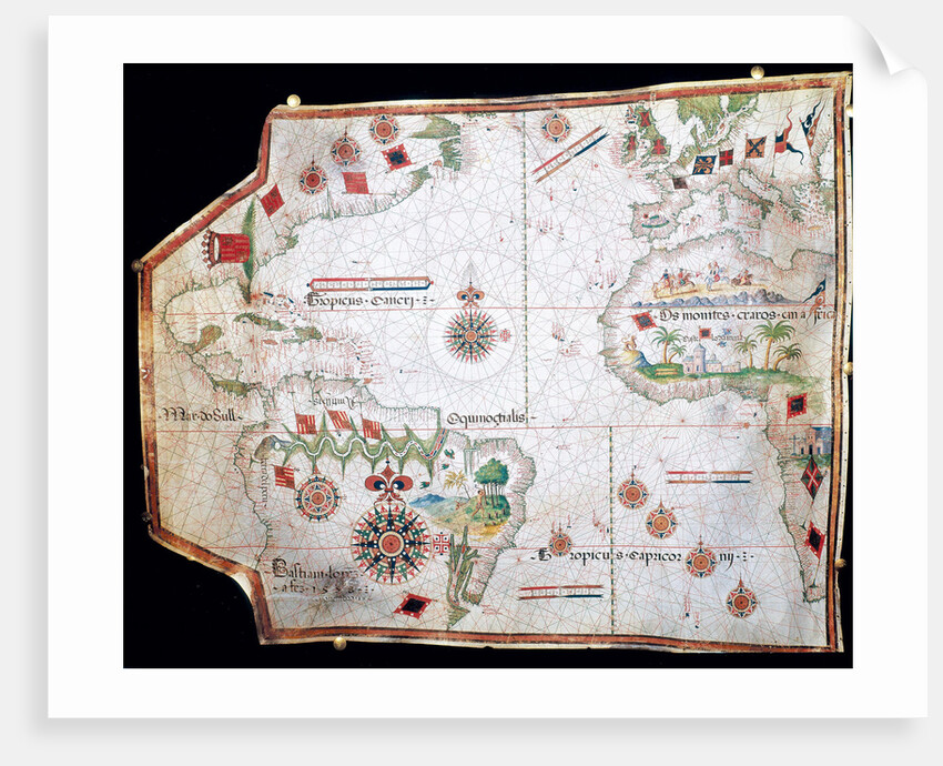 Nautical chart, 1558 by Anonymous