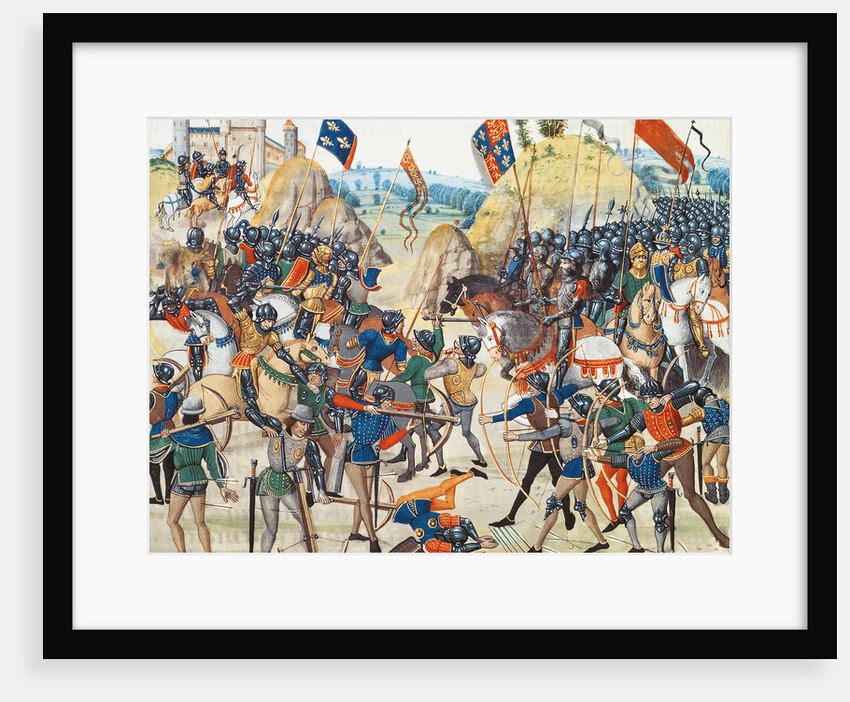 The Battle of Crécy on 26 August 1346 (Miniature from the Grandes Chroniques de France by Jean Frois by Anonymous