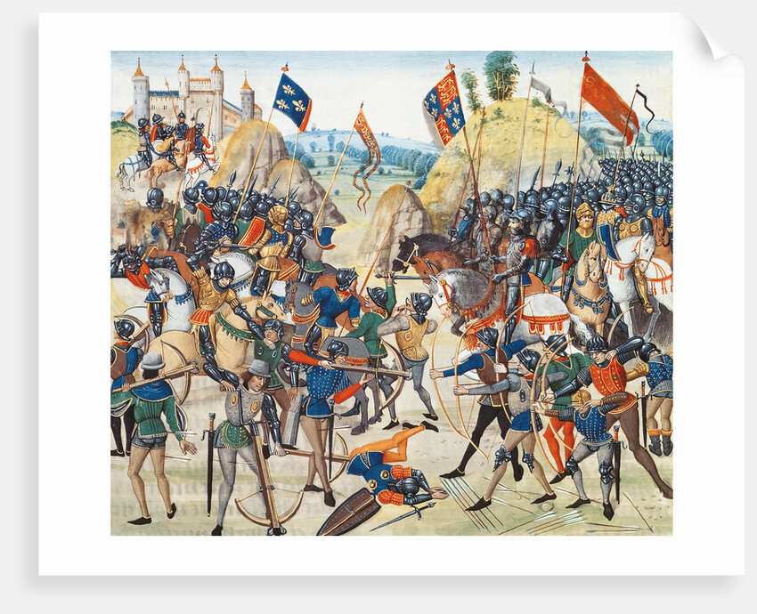 The Battle of Crécy on 26 August 1346 (Miniature from the Grandes Chroniques de France by Jean Frois by Anonymous