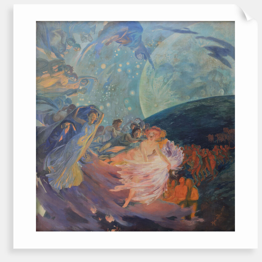 Truth pulling Science, which is spreading its light to mankind, 1890 by Anonymous