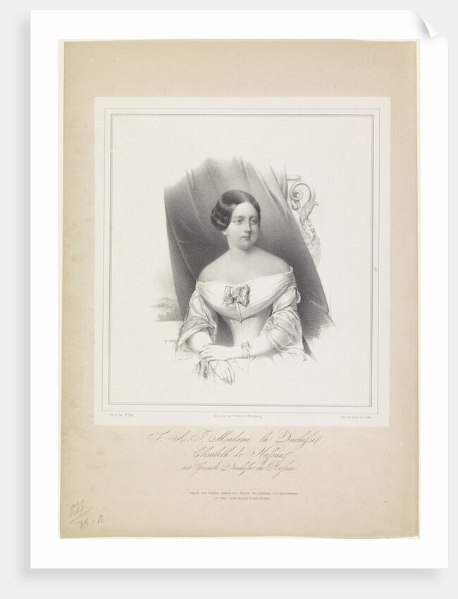 Grand Duchess Elizabeth Mikhailovna of Russia, Duchess of Nassau, ca 1844-1850 by Anonymous