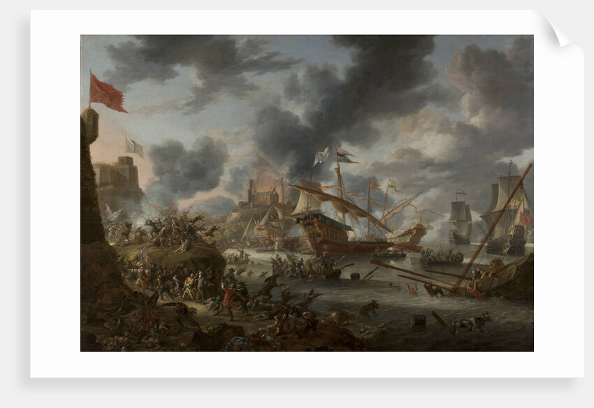 A naval battle between Christians and Turks, 1657 by Anonymous